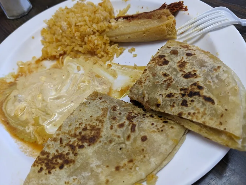 Quesadilla with a Red Tamale